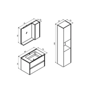 Orka Düden 80 cm MDF Çekmeceli Beyaz Banyo Dolabı Takımı ve Boy Dolabı thumbnail 4