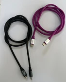 USB RENKLİ KABLO 1 MT METAL UÇ TYPE-C/-TYPE-C -- TYPE-C/İPHONE - 1