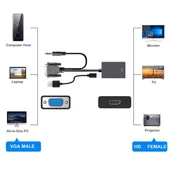 X-Level XCC7804 Ses Girişli VGA TO HDMI Dönüştürücü (45 CM AUX Kablo 15 CM VGA Kablo) - 3