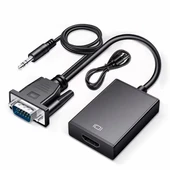 X-Level XCC7804 Ses Girişli VGA TO HDMI Dönüştürücü (45 CM AUX Kablo 15 CM VGA Kablo) - 1