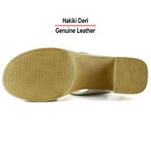 Erkan Saçmacı Ofelia Bej Hakiki Deri Delik Detaylı Tokalı Topuklu Sandalet - 6