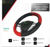DİREKSİYON KILIFI GEÇMELİ 4 PARÇA SİYAH-KIRMIZI - 1