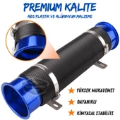 Universal Akordiyon Açık Hava Filtre Borusu Performans ve Ses Arttırıcı Uzayan Esnek Hortum 75 mm Hava Filtre Uzatma Sprali Mavi - 1