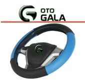 DİREKSİYON KILIFI GEÇMELİ 4 PARÇA SİYAH-MAVİ - 2