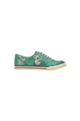 Kadın Vegan Deri Yeşil Sneakers - Koala Hug Tasarım - 5