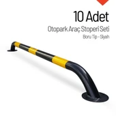 Boru Tip Otopark Araç Stoperi – 10'lu Set | 60 mm Dayanıklı Park Demiri thumbnail 1