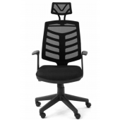 PORZİYON PİRAMİT FİLELİ BAŞLIKLI ÇALIŞMA KOLTUĞU BİLGİSAYAR KOLTUĞU MAKAM KOLTUĞU FİLELİ SİYAH - 1