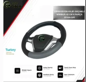 DİREKSİYON KILIFI GEÇMELİ MİNİBUS 42 CM 4 PARÇA SİYAH-GRİ - 1
