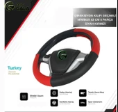 DİREKSİYON KILIFI GEÇMELİ MİNİBUS 42 CM 4 PARÇA SİYAH-KIRMIZI - 1