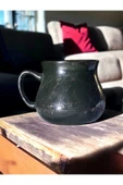 Lavin Mermer Desenli Siyah Seramik Kupa - 1