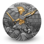 AgaKulche Spartacus Savaşçı Altın Kaplama Gümüş Sikke Coin thumbnail 1