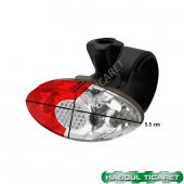 Hsgl Bisiklet Scooter Spor ve Kask icin Mavi Kırmızı Çakarlı ışık - 4