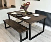 KUZELA  Metal Ahşap Yemek Masası - 1