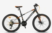 KRON XC 75 24 JANT 21 VİTES V FREN KELEBEK VİTESLİ FULL SHIMANO SİSTEM DAĞ BİSİKLETİ MAT SİYAH GRİ-NEON TURUNCU(KRN25-038) - 2