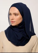 HOUSE OF MODEST-LACİVERT ŞİFON PENYE ŞAL - 3