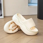 Kadın Platform Terlik - Kalın Tabanlı - Yüksek Topuklu (Beyaz) thumbnail 5