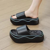 Kadın Platform Terlik - Kalın Tabanlı - Yüksek Topuklu (Beyaz) thumbnail 4