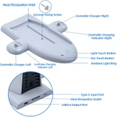 PS5 Slim için Wigearss Dikey Stand Soğutma Fanları 3 Seviyede Ayarlanabilir Fanlı Çok İşlevli Stand - 3