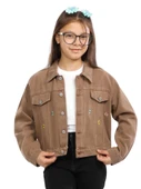 PAPATYA NAKIŞLI JEANS KIZ CEKET - 1