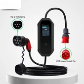 Taşınabilir Şarj Cihazı 11 kW 3P-16A Tip-2 5x16A Fiş 380V AC Ev Tipi Dönüştürücü Kablo ve Taşıma Çantası Hediyeli ( 8 METRE KABLO) - 2