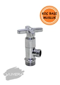 Wuvera TSE Belgeli Koç Başı Aç/Kapa Musluk – 1/2” Dişli Duvar Bağlantılı Pirinç Gövde - 1