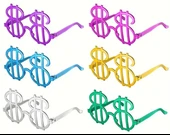 Dolar Şekilli Metalize Parti Gözlüğü 6 Adet - 2