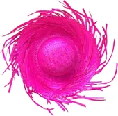 Tropikal Parti Pembe Fuşya Hasır Hawaii Şapkası 13x36 cm - 4
