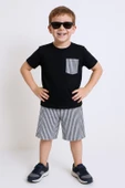 ERKEK ÇOCUK ŞORTLU TAKIM ÇİZGİLİ CEP DETAYLI E15 thumbnail 8