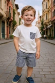 ERKEK ÇOCUK ŞORTLU TAKIM ÇİZGİLİ CEP DETAYLI E15 thumbnail 12
