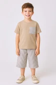 ERKEK ÇOCUK ŞORTLU TAKIM ÇİZGİLİ CEP DETAYLI E15 thumbnail 11