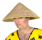 Naturel Renk Cambodia Kamboçyalı Vietnam Şapkası PVC Hasır thumbnail 1