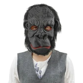 Lateks Goril Maskesi Maymun Maskesi Et Maskesi Orangutan Siyah Saçlı 3 No - 1