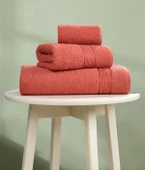 3lü Havlu Seti Ezgi Kiremit 70x140 + 50x85 + 30x50 - 2