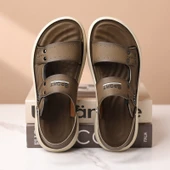 Erkek Deri Plaj Sandalet (Siyah) thumbnail 4