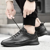 Erkek Deri Günlük Spor Ayakkabı (Gri-1) thumbnail 2