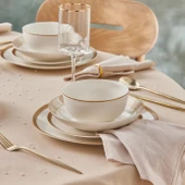 Karaca Forever Bone Gold Line 24 Parça 6 Kişilik Yemek Takımı thumbnail 2