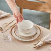 Karaca Forever Bone Gold Line 24 Parça 6 Kişilik Yemek Takımı thumbnail 5