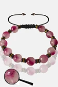 Sertifikalı Rose Hematit Pembe Renkli Kuvars Taşı Bileklik - Ayarlamalı thumbnail 1