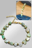 Sertifikalı Amorf Model Açık Yeşil Renkli Sedef Taşı Bileklik (Ayarlamalı) thumbnail 1