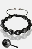 Sertifikalı Gerçek Hematit - Karlı Obsidyen Taşı Bileklik - Ayarlamalı thumbnail 1