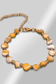 Sertifikalı Amorf Model Açık Turuncu Renkli Sedef Taşı Bileklik (Ayarlamalı) thumbnail 2