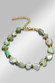 Sertifikalı Amorf Model Açık Yeşil Renkli Sedef Taşı Bileklik (Ayarlamalı) thumbnail 2