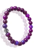 Sertifikalı Mor Akik Taşı Bileklik - Koyu Renk thumbnail 1