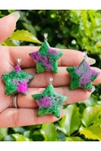 Sertifikalı Gerçek Yıldız Model Ruby Yakutlu Zoisite Taşı Kolye (Anyolit Taşı) - 2