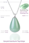 Sertifikalı Damla Model Gerçek Aventurin Taşı Kolye thumbnail 1
