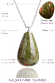 Sertifikalı Damla Model Gerçek Unakit Taşı Kolye thumbnail 1