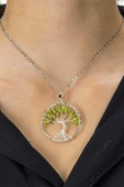 Hayat Ağacı Zebercet Peridot Taşı Doğal Taş Kolye thumbnail 7