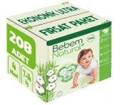 Bebem Bebek Bezi Natural Beden:4 (7-14KG) Maxi 208 Adet Ekonomik Ultra Fırsat Pk thumbnail 1