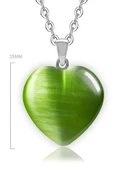 Sertifikalı Kalp Model Gerçek Yeşil Akik Taşı Kolye thumbnail 2