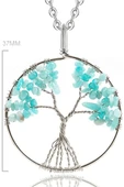 Sertifikalı Doğal Akuamarin Taşı Hayat Ağacı Kolye thumbnail 1